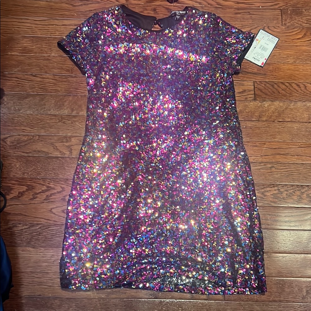 NWT Girls Sequin Party Dress With matching headband